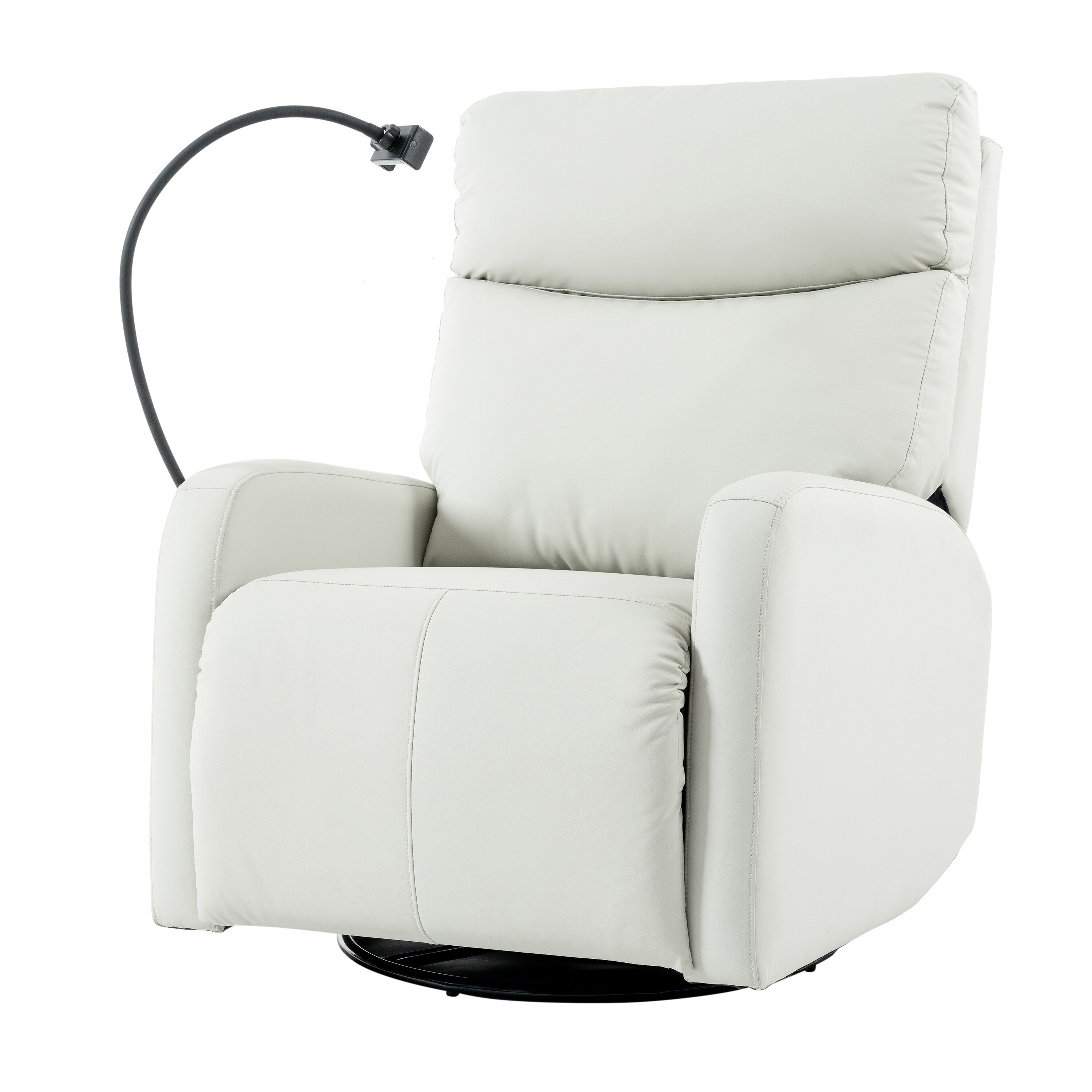 270Â° Swivel Rocking Recliner with USB Ports, Electric Recline, and Overstuffed Comfort for Ultimate Relaxation