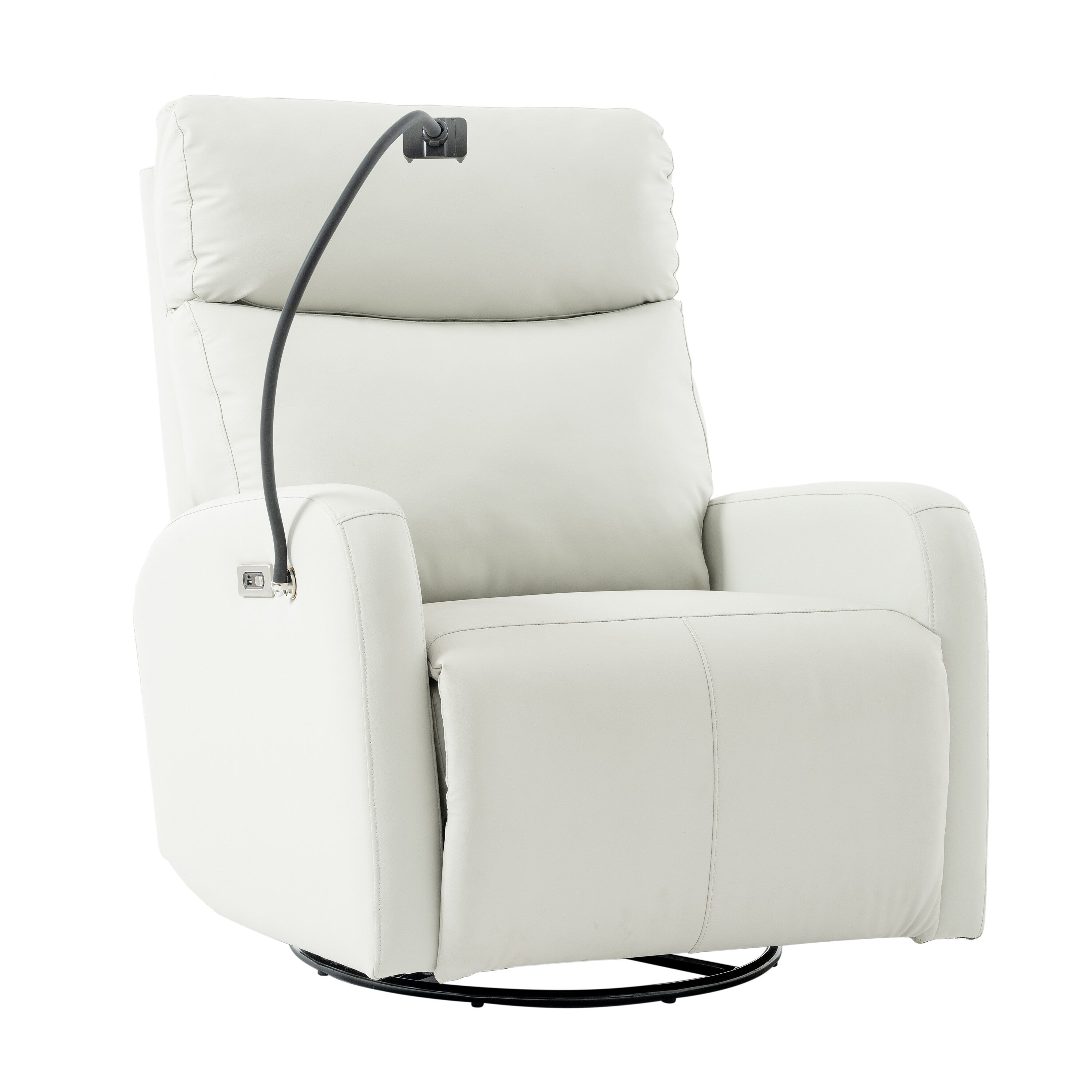 270Â° Swivel Rocking Recliner with USB Ports, Electric Recline, and Overstuffed Comfort for Ultimate Relaxation