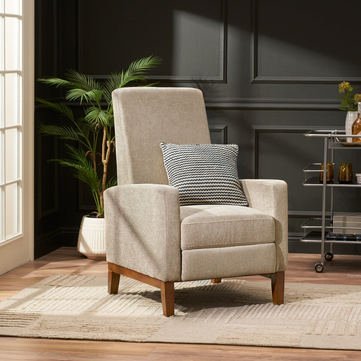 27 Wide Wood Hand Manual Club Recliner Classic Overstuffed Single Recliner Sofa,Living Room Furniture