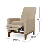 27 Wide Wood Hand Manual Club Recliner Classic Overstuffed Single Recliner Sofa,Living Room Furniture