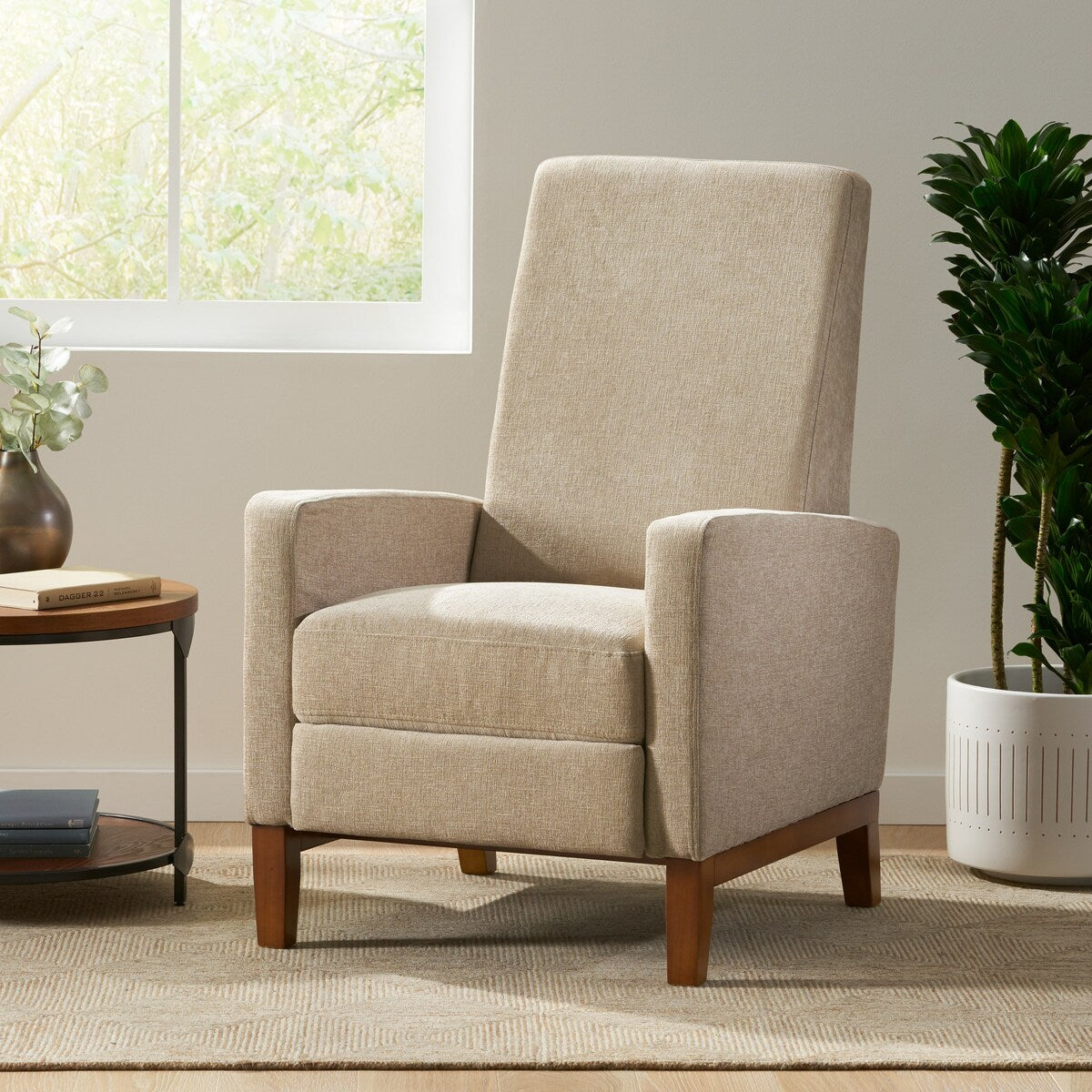27 Wide Wood Hand Manual Club Recliner Classic Overstuffed Single Recliner Sofa,Living Room Furniture