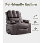 27'' Oversized360° Swivel Recliner Chairs with Heat and Massage