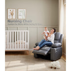 27'' Oversized360° Swivel Recliner Chairs with Heat and Massage