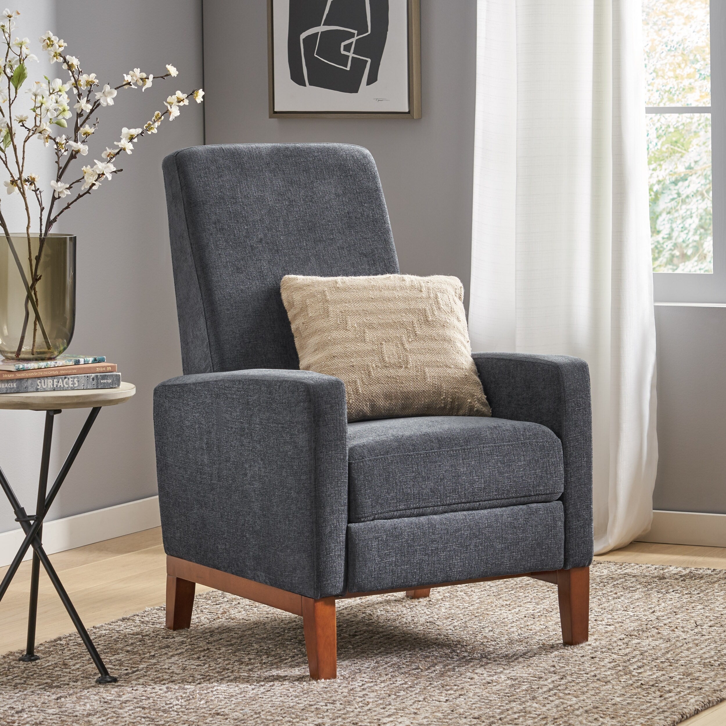 27'' Wide Wood Hand Manual Club Recliner