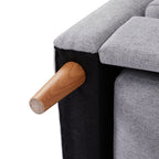 28.35'' Adjustable Fabric 3-Seater Sleeper Sofa with Chaise, Pull-Out Bed, and Armrest Pockets for Storage