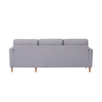 28.35'' Adjustable Fabric 3-Seater Sleeper Sofa with Chaise, Pull-Out Bed, and Armrest Pockets for Storage