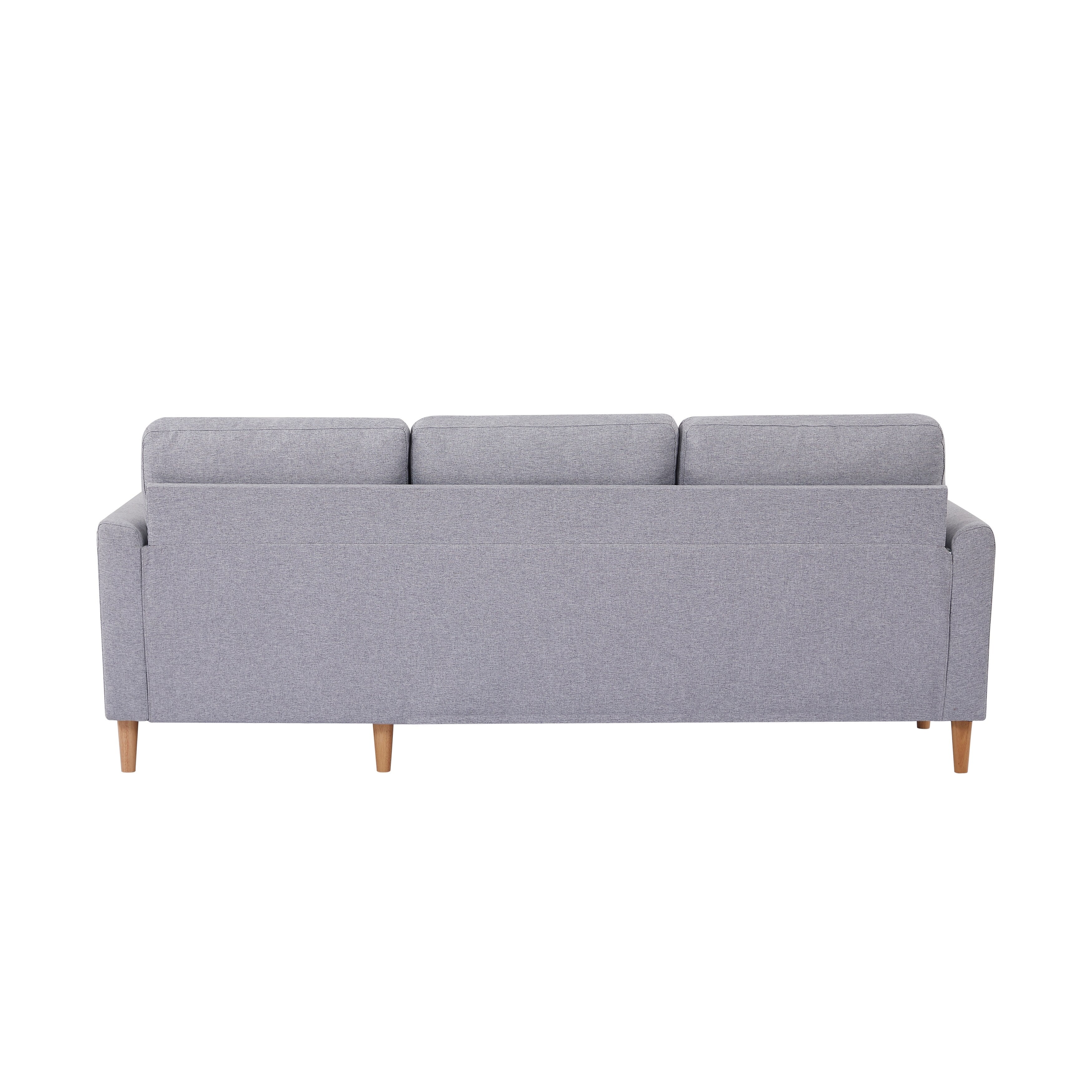 28.35'' Adjustable Fabric 3-Seater Sleeper Sofa with Pull-Out Bed, Chaise, and Armrest Storage Pockets