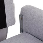 28.35'' Adjustable Fabric 3-Seater Sleeper Sofa with Pull-Out Bed, Chaise, and Armrest Storage Pockets