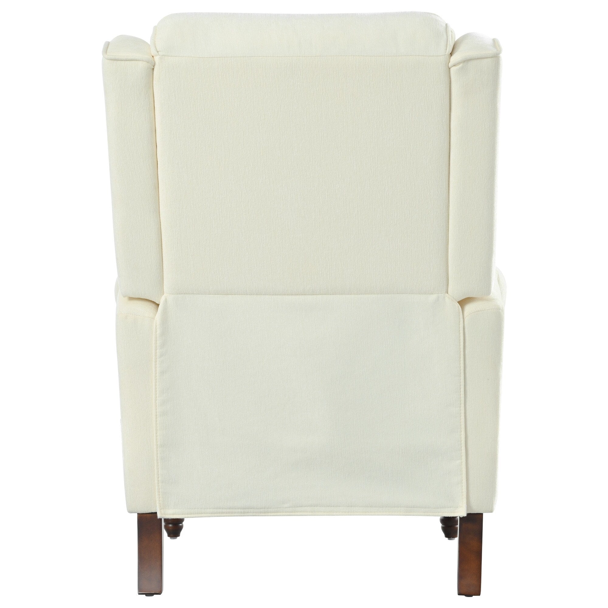 29.75 Push Back Recliner Chair Upholstered Recliner Armchair with Classic Wing Back and Solid Gourd-shaped Wooden Legs