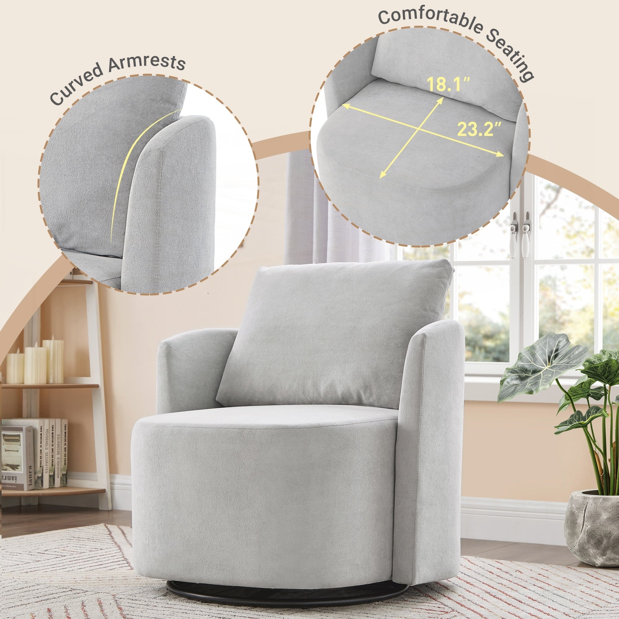 29.9inch Accent Barrel Armchair