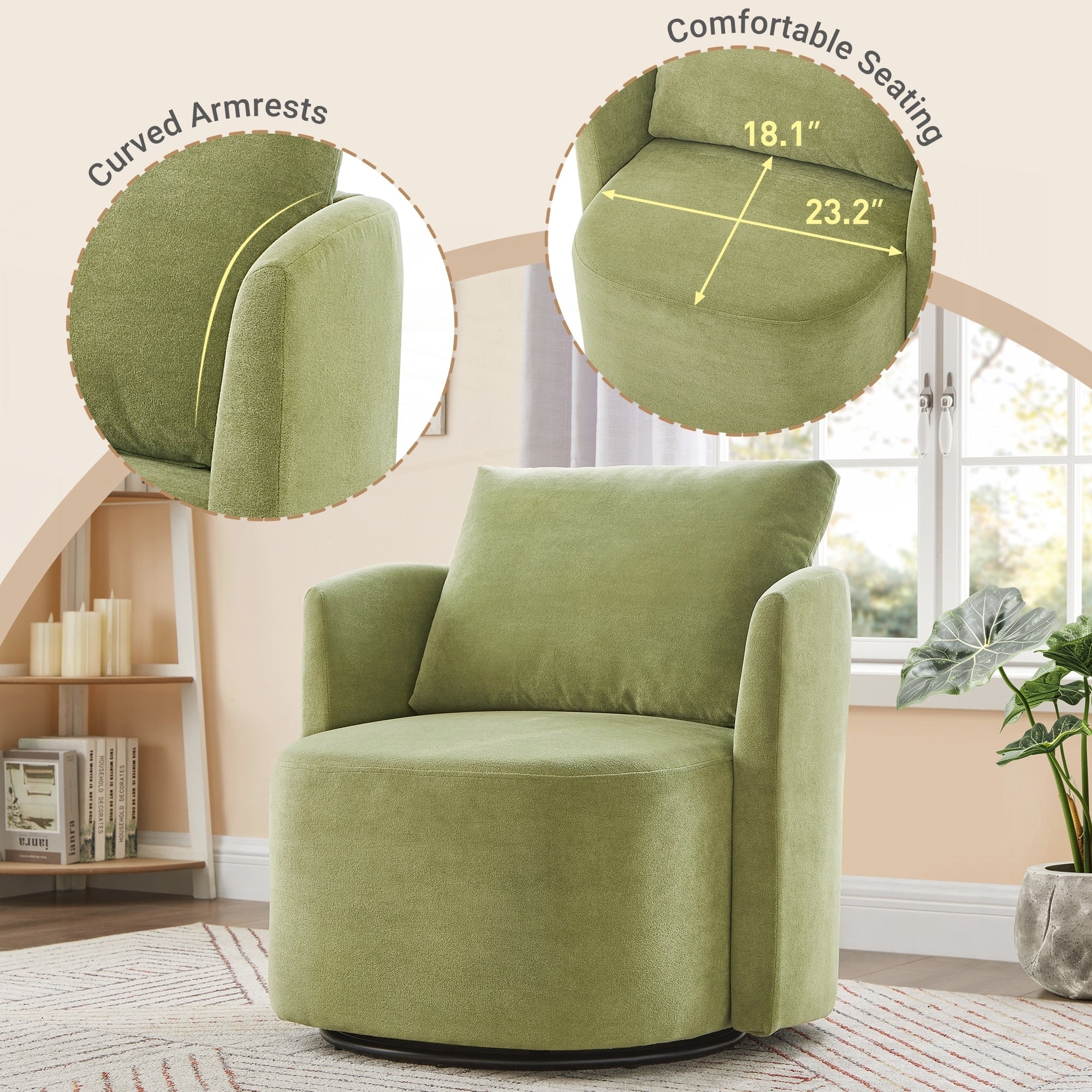29.9inch Accent Barrel Armchair