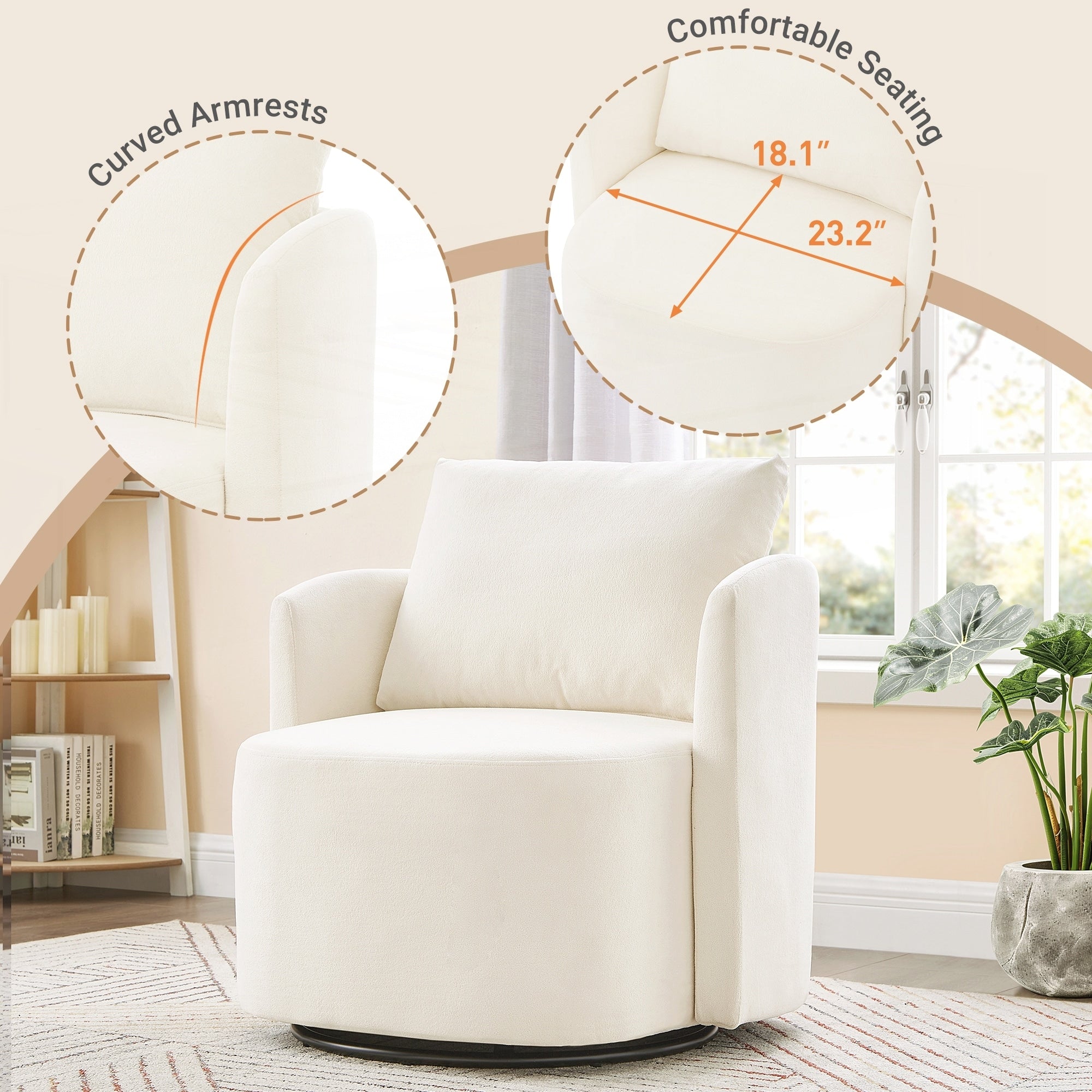 29.9inch Accent Barrel Armchair