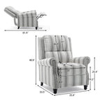 2 Set Manual Pushback Recliner Chair with Nailhead Trim