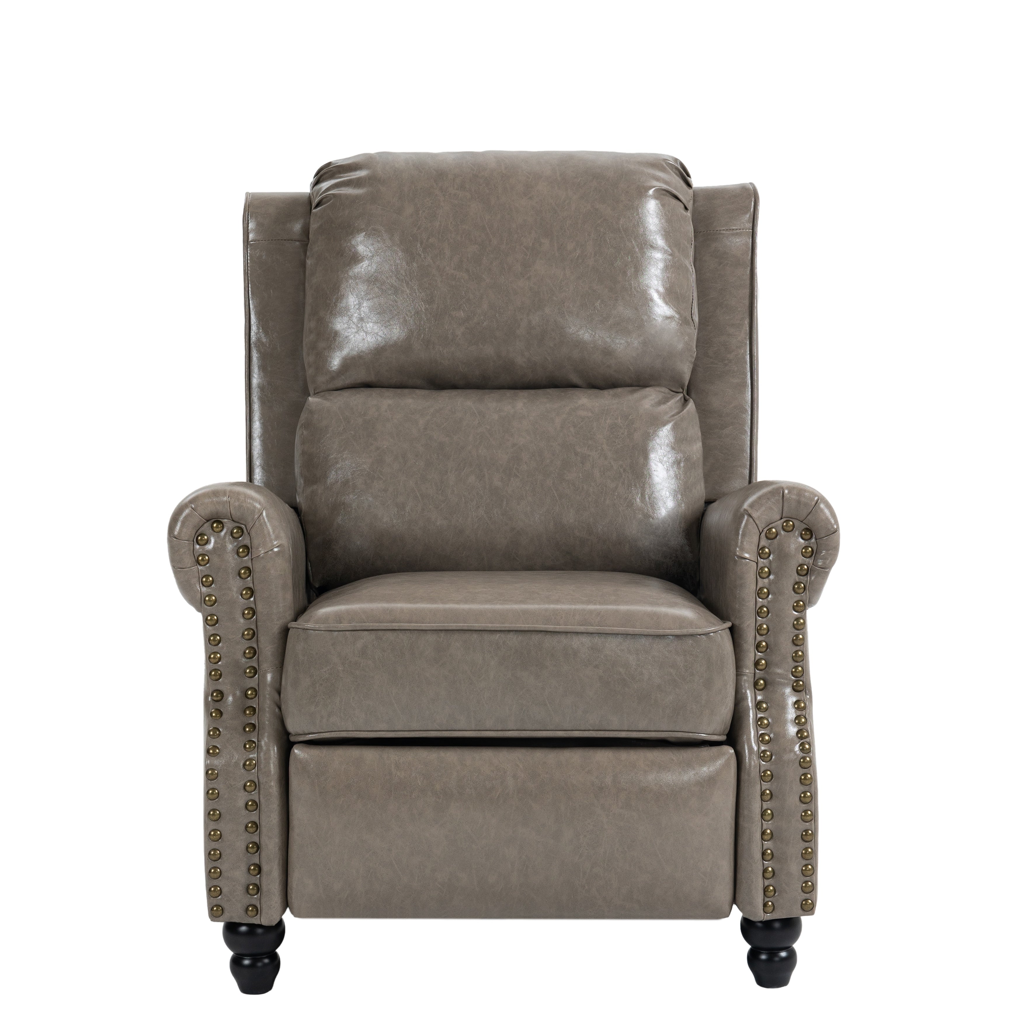2 Set Manual Pushback Recliner Chair with Nailhead Trim