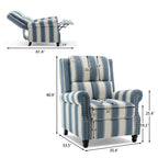 2 Set Manual Pushback Recliner Chair with Nailhead Trim