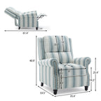 2 Set Manual Pushback Recliner Chair with Nailhead Trim