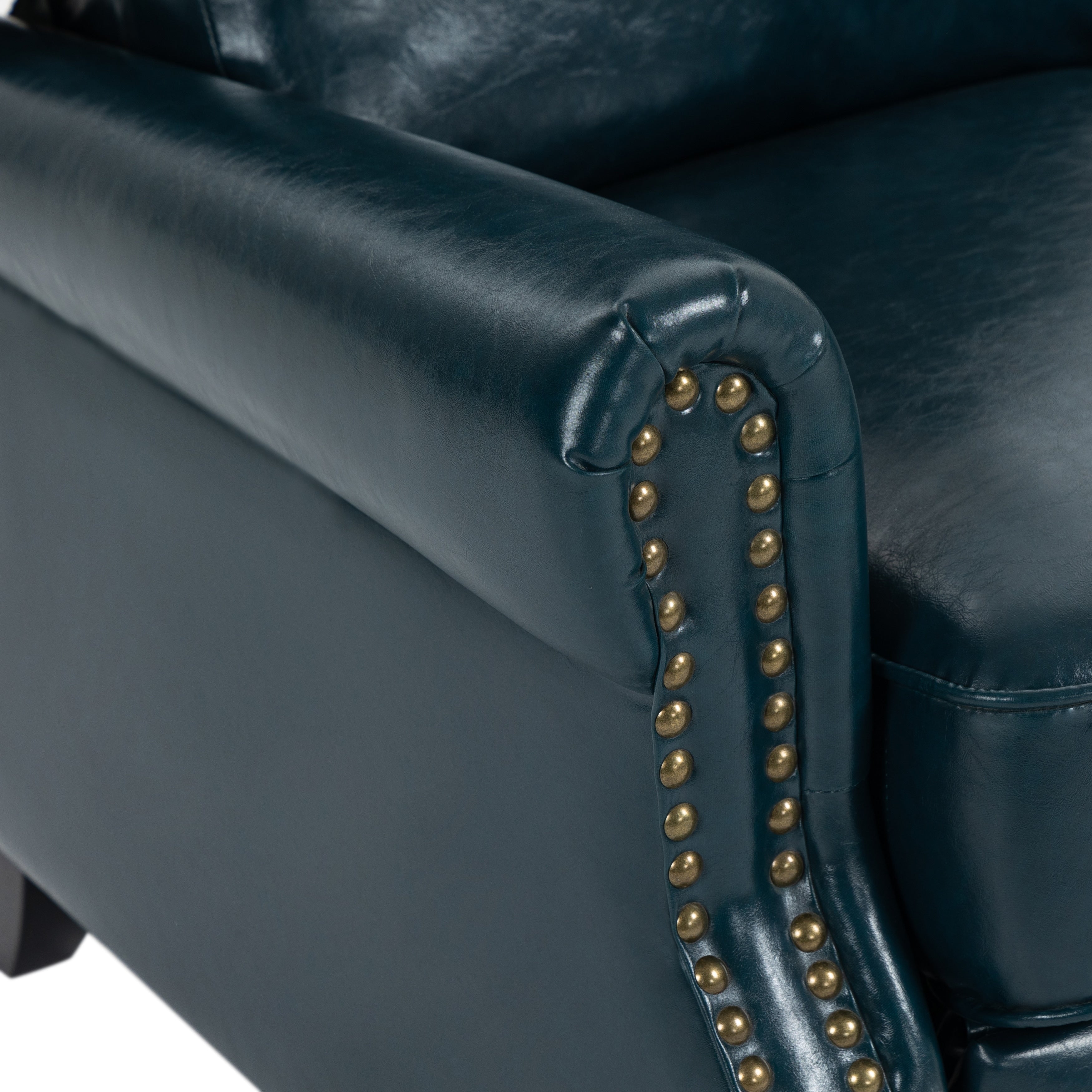 2 Set Manual Pushback Recliner Chair with Nailhead Trim