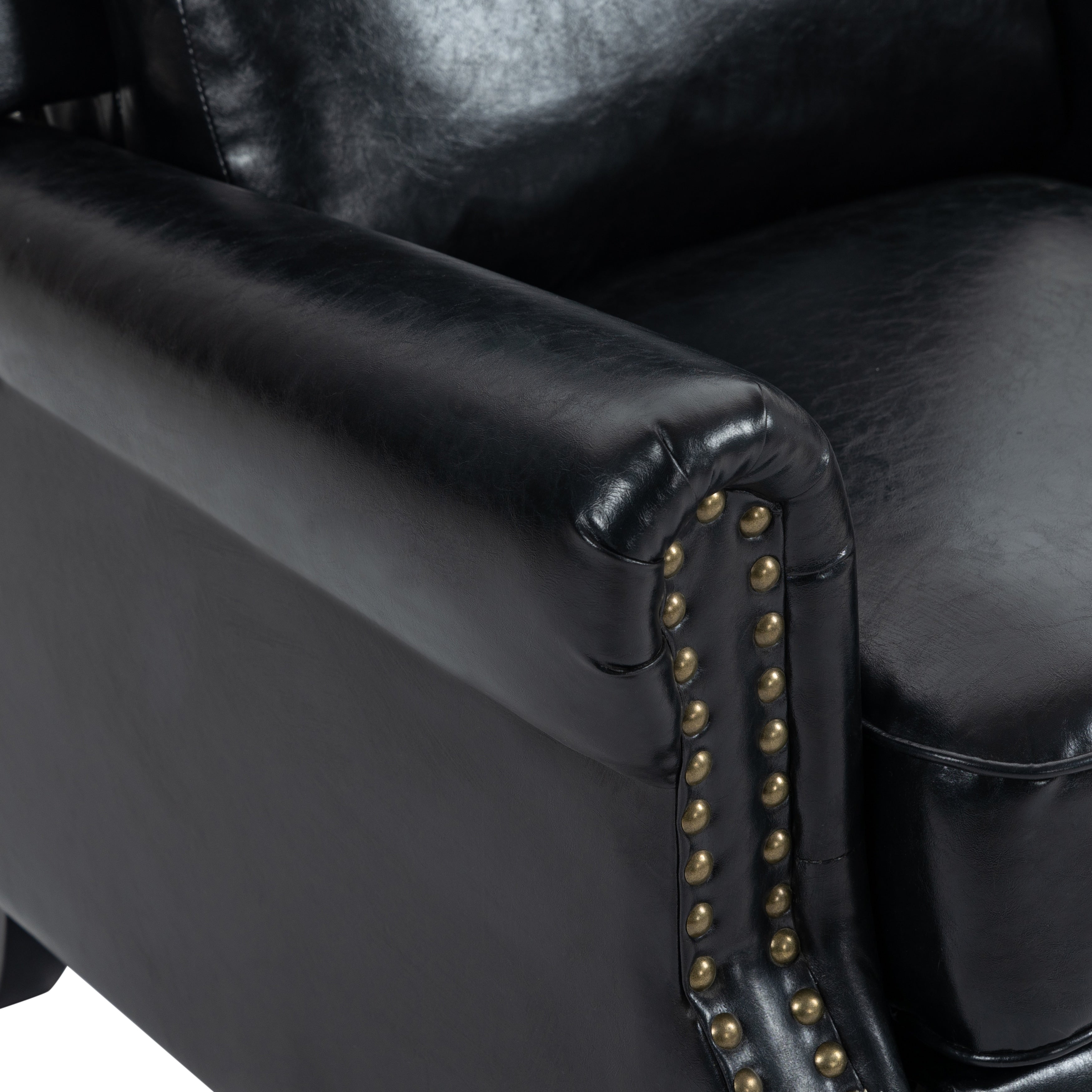 2 Set Manual Pushback Recliner Chair with Nailhead Trim