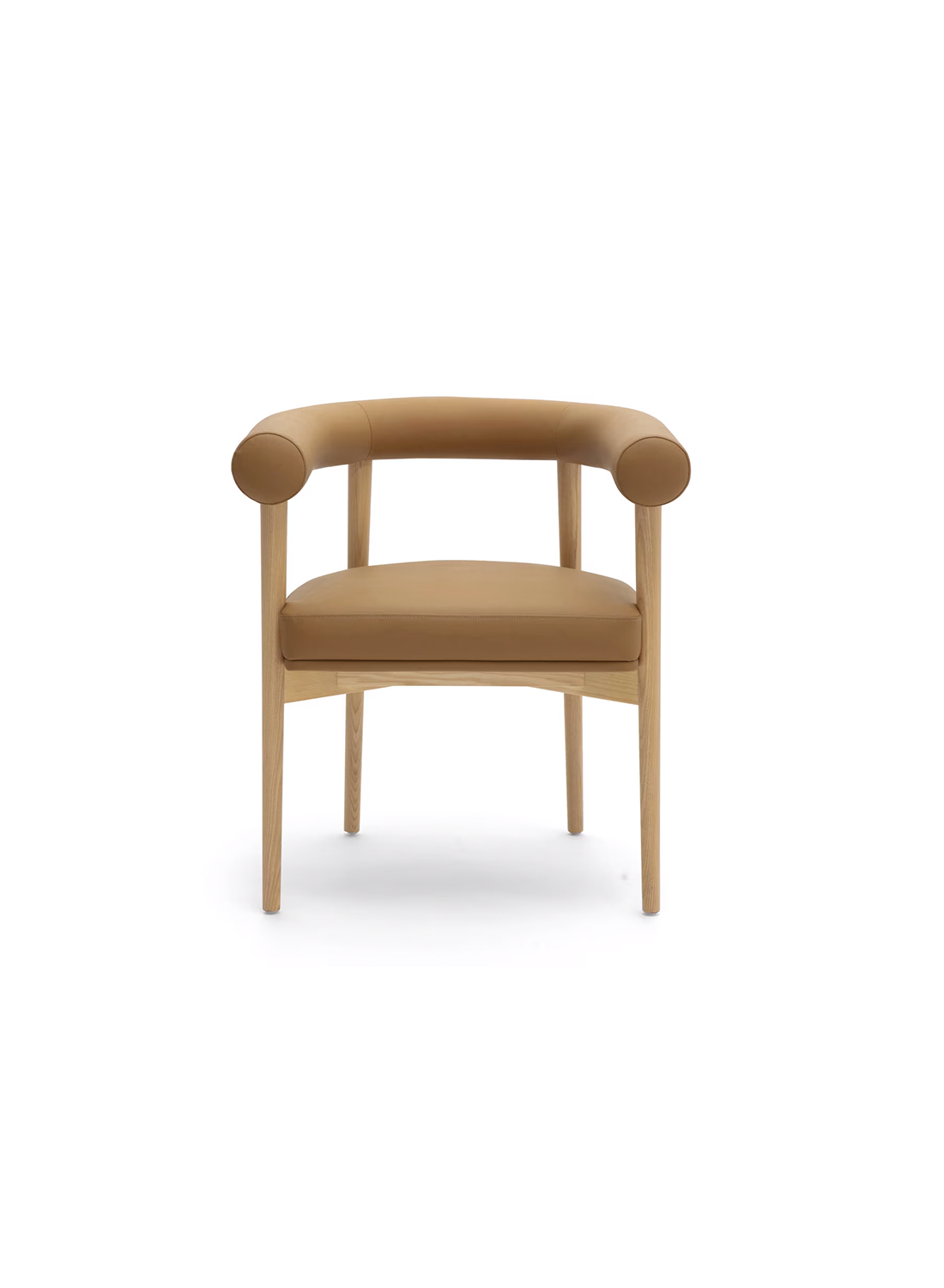 Chaise de salle à manger Para en cuir végétalien, cognac