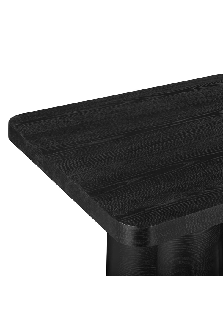 Table à manger en frêne Nookara, noire