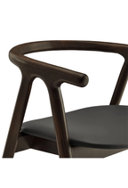 Chaise de salle à manger Serene en cuir et bois, noire