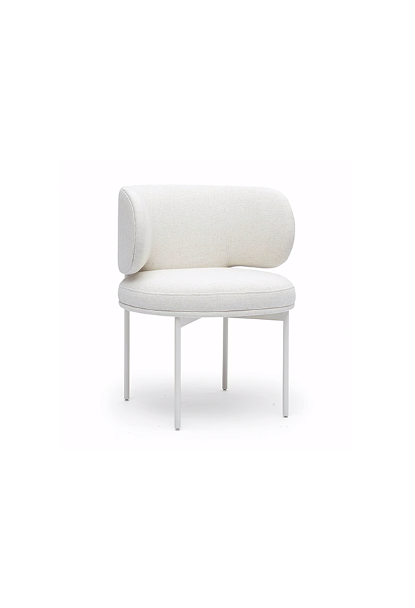 Chaise de salle à manger en lin crème Maurene