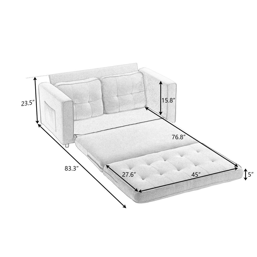 3 Fold Sofa Convertible Futon Couch sleeper sofabed Pull Out Couch Bed