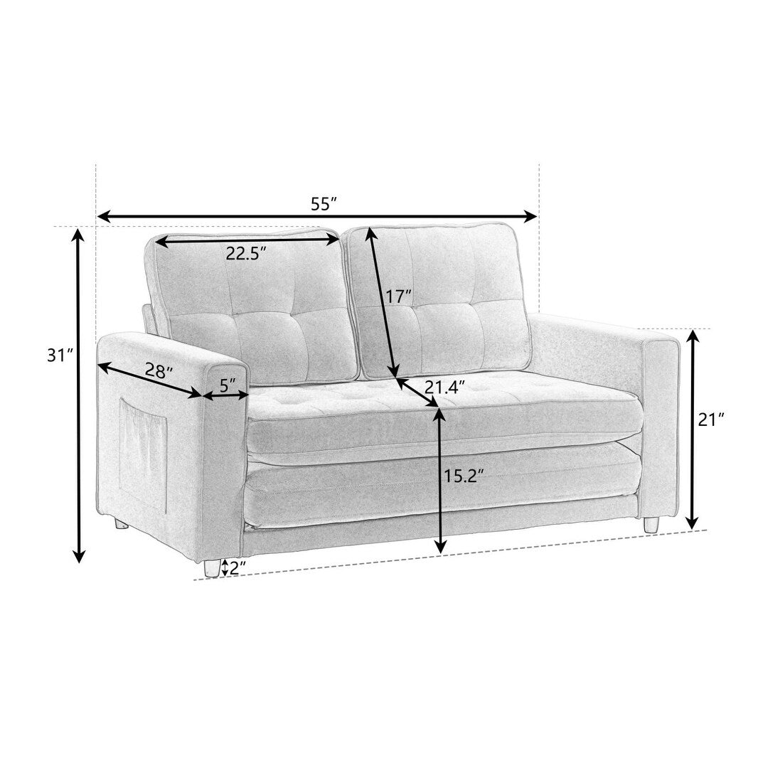 3 Fold Sofa Convertible Futon Couch sleeper sofabed Pull Out Couch Bed