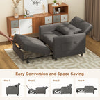 3 in 1 Pull Out Sleeper Sofa Bed, Convertible Modern Adjustable Upholstered Sleeper Chair Sofa