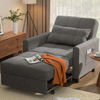 3 in 1 Pull Out Sleeper Sofa Bed, Convertible Modern Adjustable Upholstered Sleeper Chair Sofa