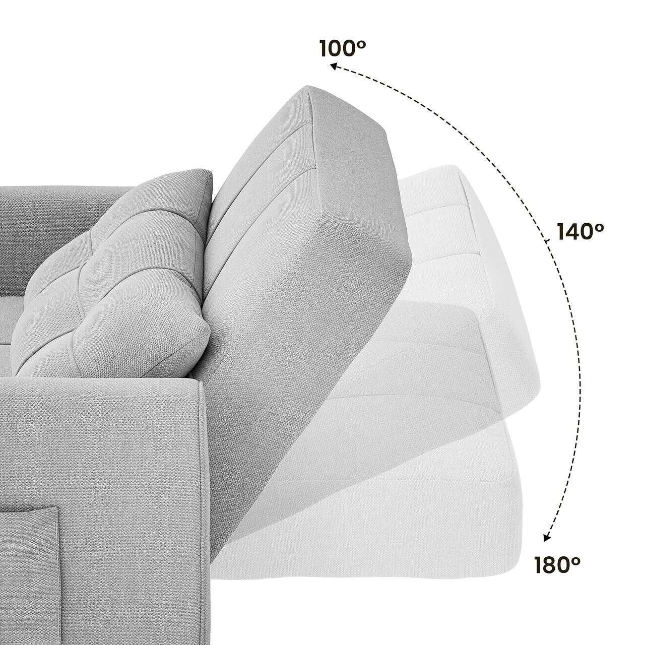 3 in 1 Pull Out Sleeper Sofa Bed, Convertible Modern Adjustable Upholstered Sleeper Chair Sofa