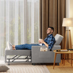 3 in 1 Pull Out Sleeper Sofa Bed, Convertible Modern Adjustable Upholstered Sleeper Chair Sofa