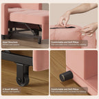 3 in 1 Pull Out Sleeper Sofa Bed, Convertible Modern Adjustable Upholstered Sleeper Chair Sofa