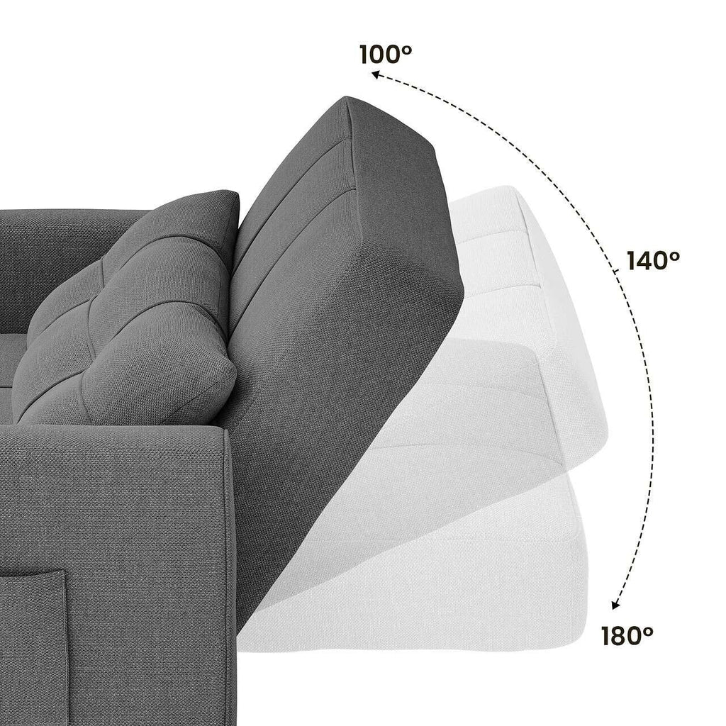 3 in 1 Pull Out Sleeper Sofa Bed, Convertible Modern Adjustable Upholstered Sleeper Chair Sofa