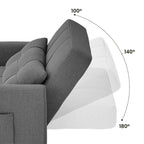 3 in 1 Pull Out Sleeper Sofa Bed, Convertible Modern Adjustable Upholstered Sleeper Chair Sofa