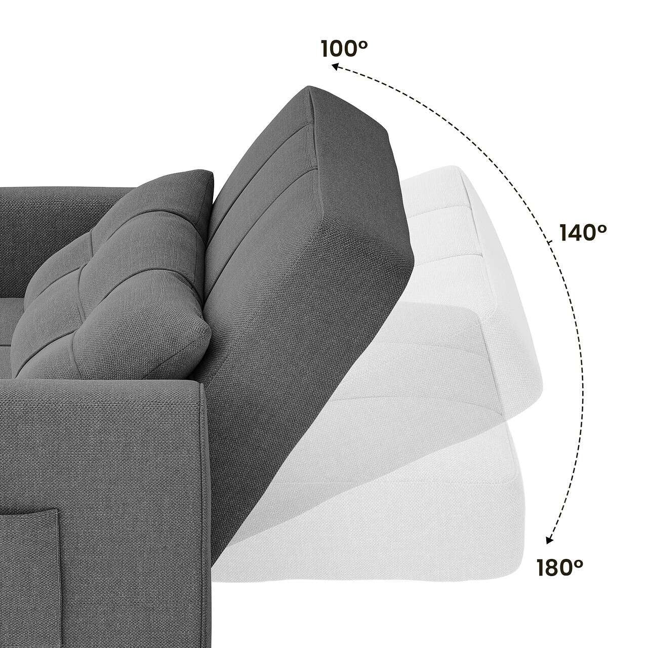 3 in 1 Pull Out Sleeper Sofa Bed, Convertible Modern Adjustable Upholstered Sleeper Chair Sofa