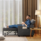 3 in 1 Pull Out Sleeper Sofa Bed, Convertible Modern Adjustable Upholstered Sleeper Chair Sofa