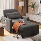 3 in 1 Pull Out Sleeper Sofa Bed, Convertible Modern Adjustable Upholstered Sleeper Chair Sofa