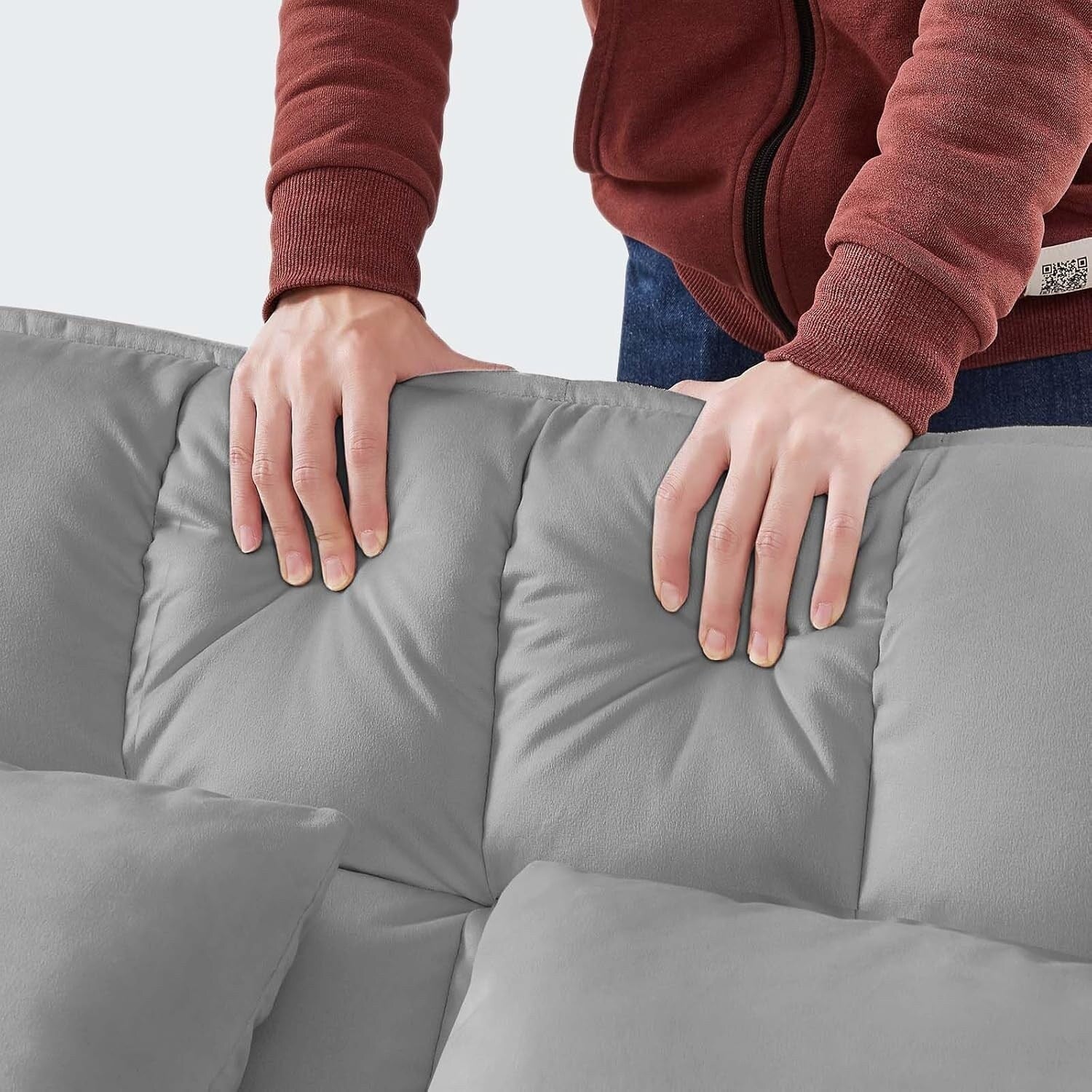 3 in 1 Velvet Sofa Bed with Adjustable Backrest