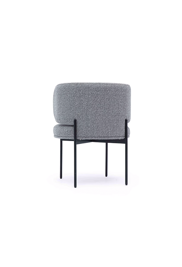 Chaise de salle à manger Maurene grise bouclée