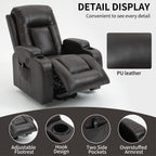 Power Lift Recliner Elderly Infinite 8 Massage Heat USB Cup Holders