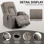 Power Lift Recliner Elderly Infinite 8 Massage Heat USB Cup Holders