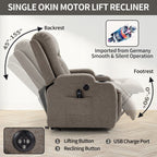 Power Lift Recliner Elderly Infinite 8 Massage Heat USB Cup Holders