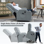 Power Lift Recliner Elderly Infinite 8 Massage Heat USB Cup Holders