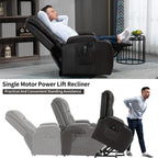 Power Lift Recliner Elderly Infinite 8 Massage Heat USB Cup Holders