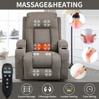 Power Lift Recliner Elderly Infinite 8 Massage Heat USB Cup Holders