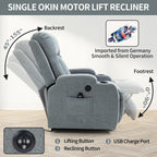 Power Lift Recliner Elderly Infinite 8 Massage Heat USB Cup Holders