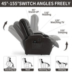 Power Lift Recliner Elderly Infinite 8 Massage Heat USB Cup Holders