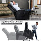 Power Lift Recliner Elderly Infinite 8 Massage Heat USB Cup Holders