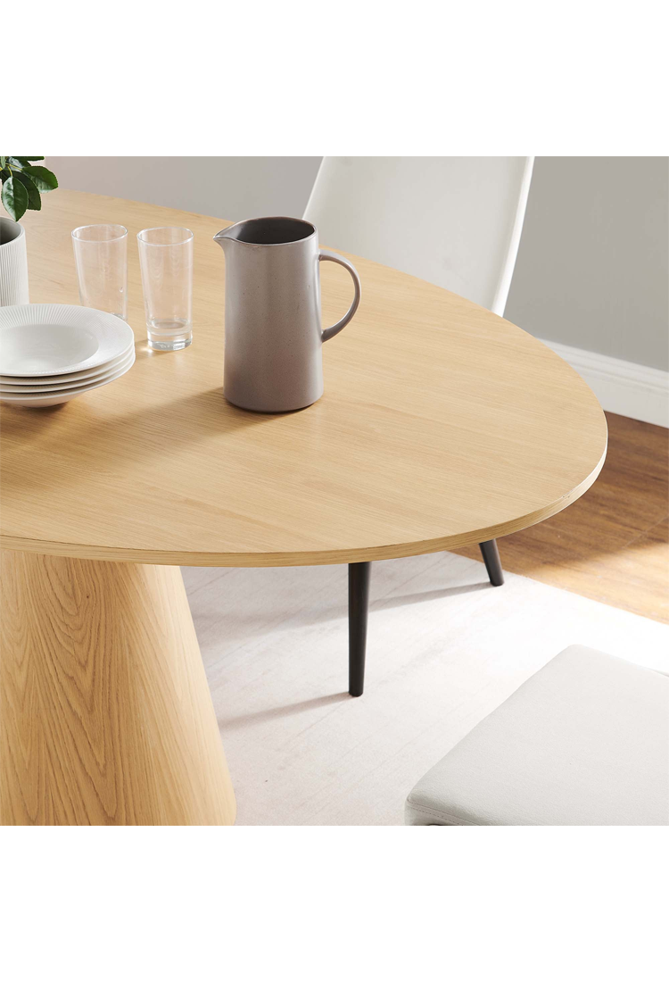 Table à manger ronde Quillon 75, chêne